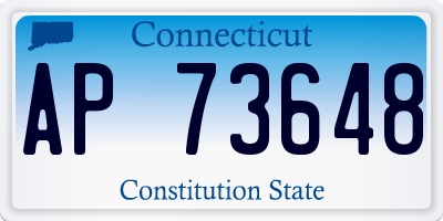 CT license plate AP73648
