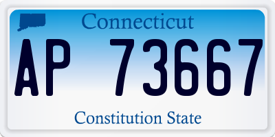 CT license plate AP73667