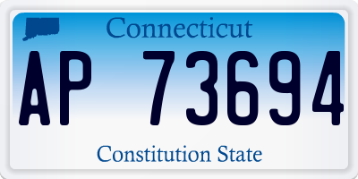 CT license plate AP73694