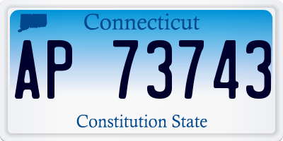 CT license plate AP73743