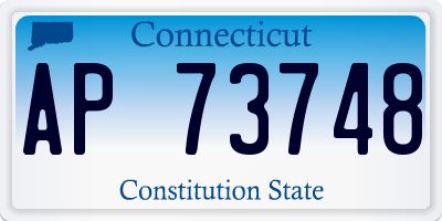 CT license plate AP73748