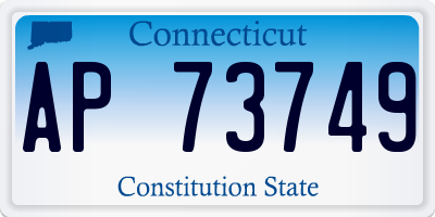 CT license plate AP73749