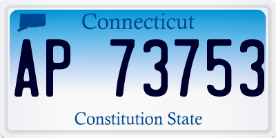 CT license plate AP73753