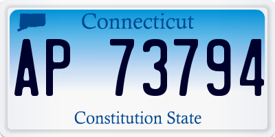 CT license plate AP73794