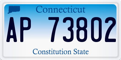 CT license plate AP73802
