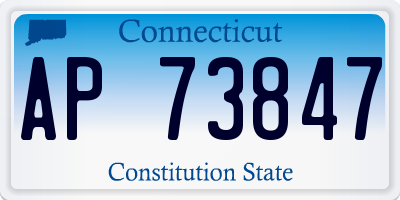 CT license plate AP73847