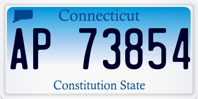 CT license plate AP73854