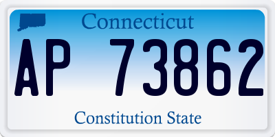 CT license plate AP73862