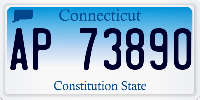 CT license plate AP73890