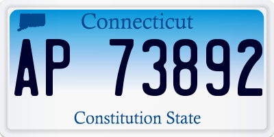 CT license plate AP73892