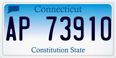 CT license plate AP73910