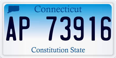 CT license plate AP73916