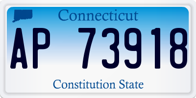 CT license plate AP73918