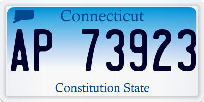 CT license plate AP73923