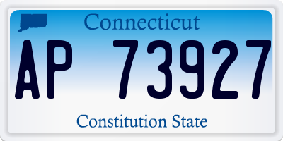 CT license plate AP73927