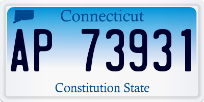 CT license plate AP73931