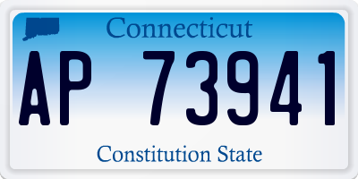 CT license plate AP73941