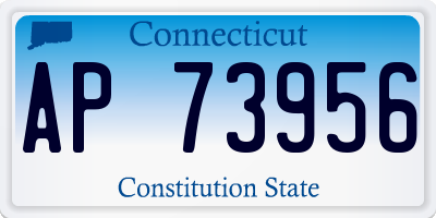 CT license plate AP73956