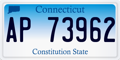 CT license plate AP73962
