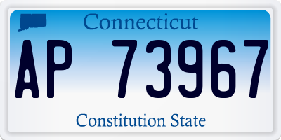 CT license plate AP73967