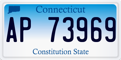 CT license plate AP73969