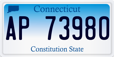 CT license plate AP73980