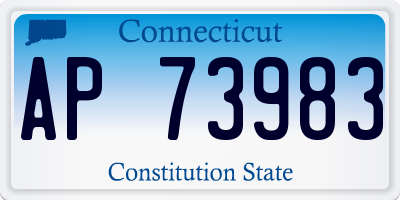 CT license plate AP73983