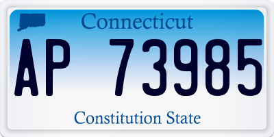 CT license plate AP73985