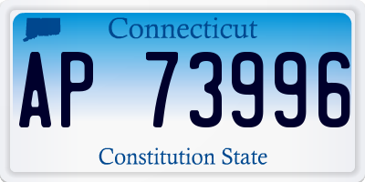 CT license plate AP73996