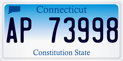 CT license plate AP73998