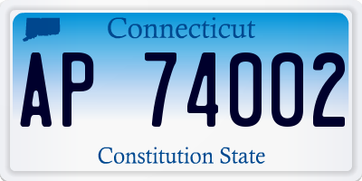 CT license plate AP74002