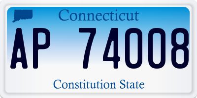 CT license plate AP74008