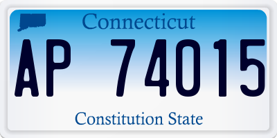 CT license plate AP74015