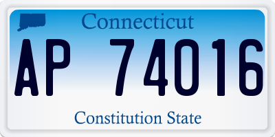 CT license plate AP74016