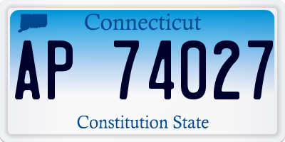 CT license plate AP74027