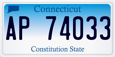 CT license plate AP74033