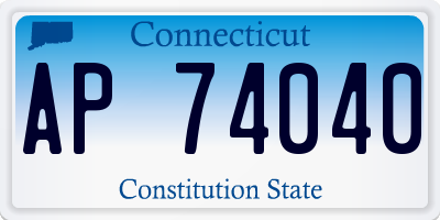 CT license plate AP74040