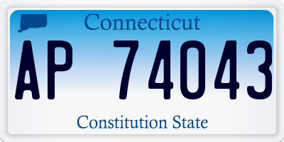 CT license plate AP74043
