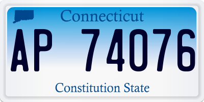 CT license plate AP74076
