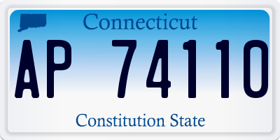 CT license plate AP74110