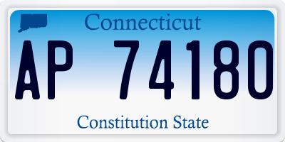 CT license plate AP74180