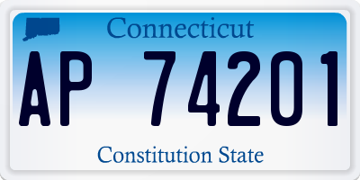CT license plate AP74201