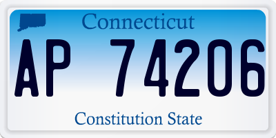 CT license plate AP74206