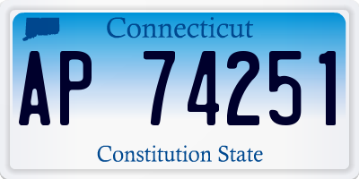 CT license plate AP74251