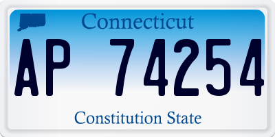 CT license plate AP74254