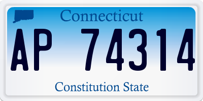 CT license plate AP74314