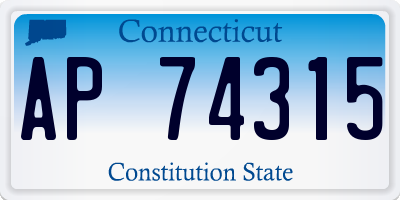 CT license plate AP74315