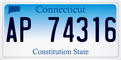 CT license plate AP74316