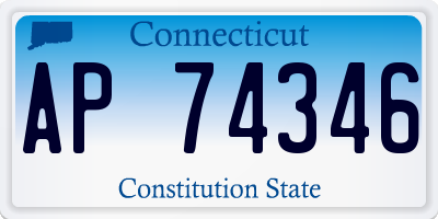 CT license plate AP74346