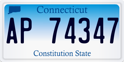 CT license plate AP74347